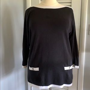 Lands End Black and White Tunic 2X
